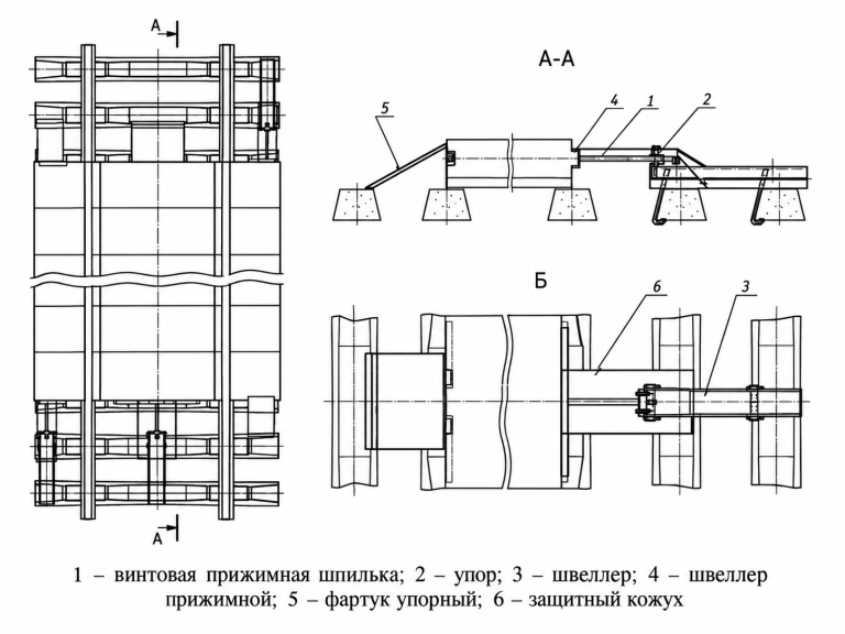 End fastening diagram on reinforced concrete sleepers