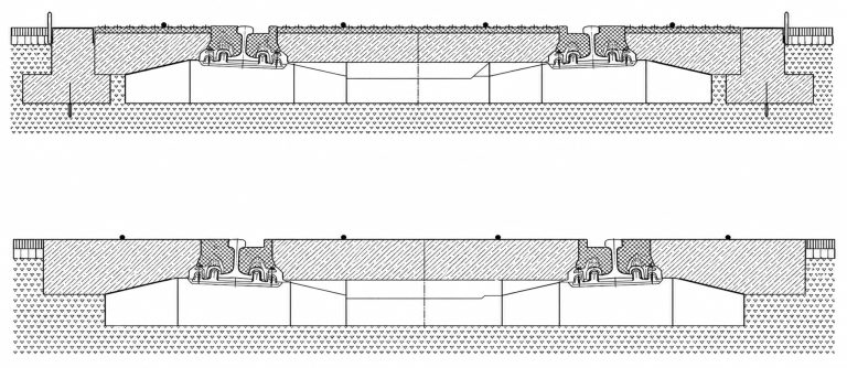Decking A1.RBU.000 (A1.BTU.000) installation diagram on reinforced concrete sleepers