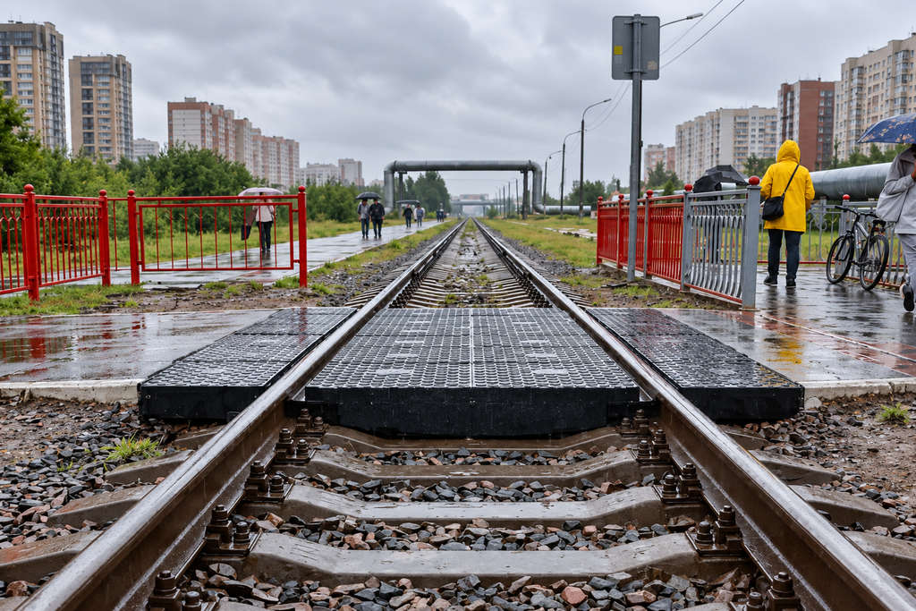 Rubber-cord decking for pedestrian crossings, project 2741.000